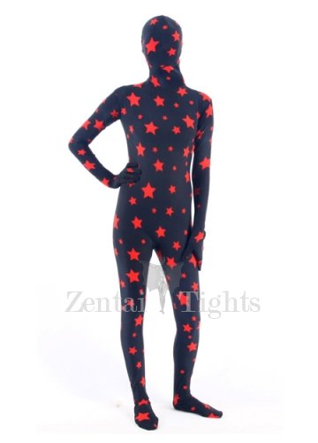 Red Star Lycra Spandex Unisex Full body Zentai Suit