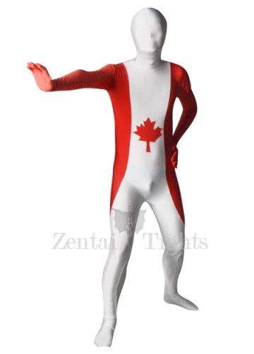 Pattern of Canadian Flag Unisex Lycra Full body Zentai Suit