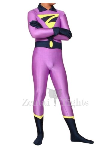 Purple With Black Lycra Spandex Full body Zentai Suit Zentai Catsuit