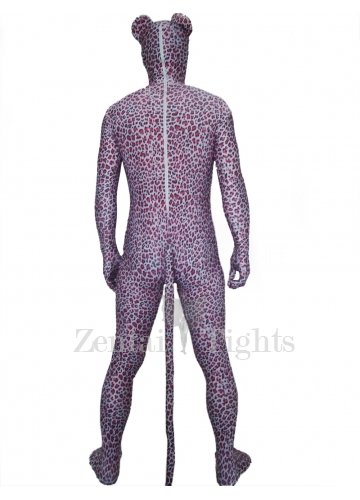 Red Leopard  Lycra Spandex  Full body Zentai Suit