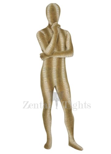 Yellow Brown Spandex Lycra Unisex  Full body Zentai Suit