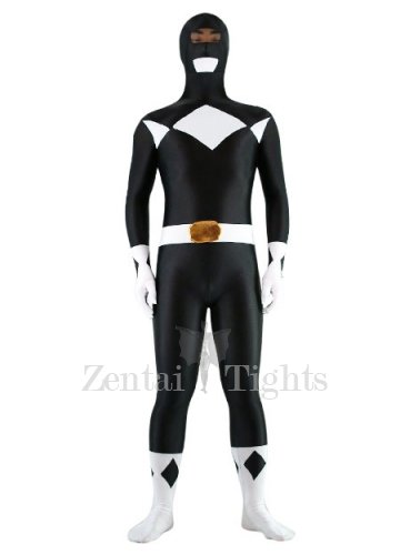 Black And White Lycra Spandex Unisex Super Hero Full body Zentai Suit