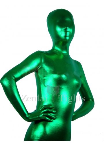 Cool Green Shiny Metallic Unisex Full body Zentai Suit