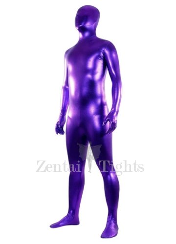 Ideal Purple Shiny Metallic Unisex Full body Zentai Suit
