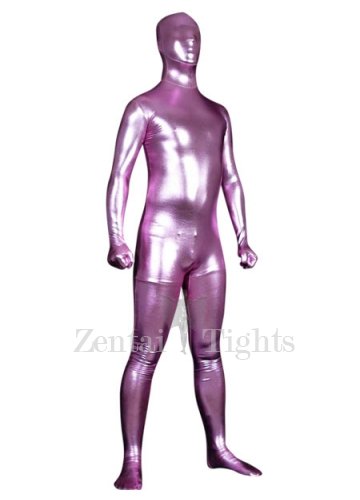 Pink Shiny Metallic Unisex Full body Zentai Suit