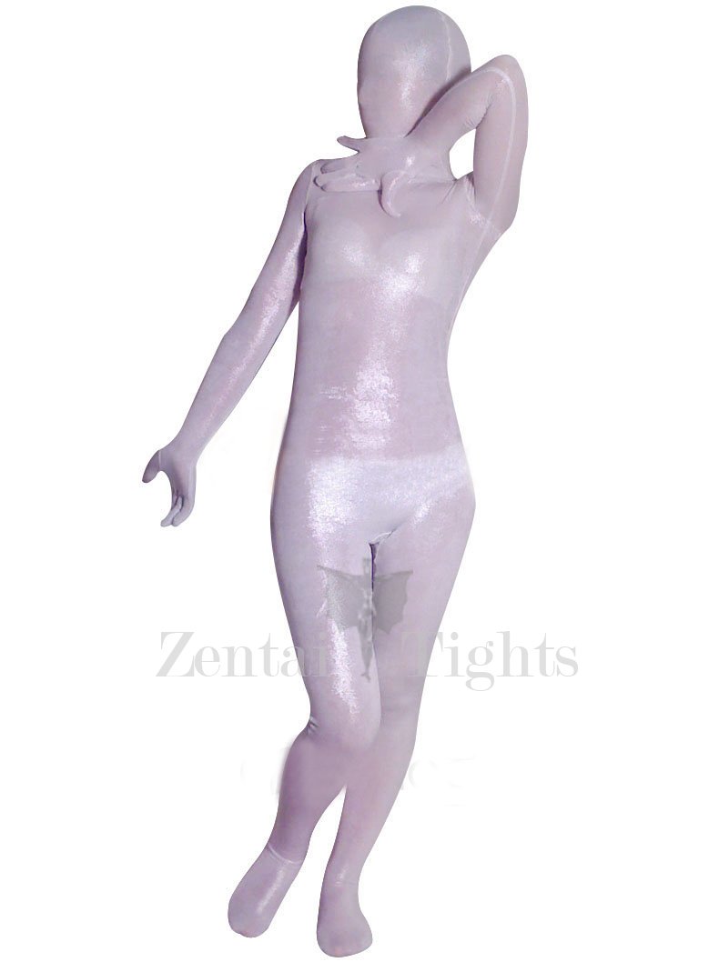 White Transparent Velvet Unisex Full body Zentai Suit