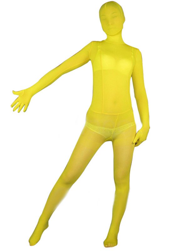 Yellow Velvet Unisex Full body Zentai Suit