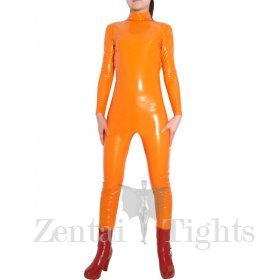 Orange Shiny PVC Catsuit