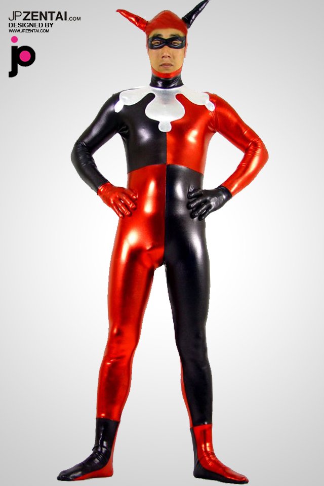 Harley Quinn Shiny Metallic Full body Zentai Suit