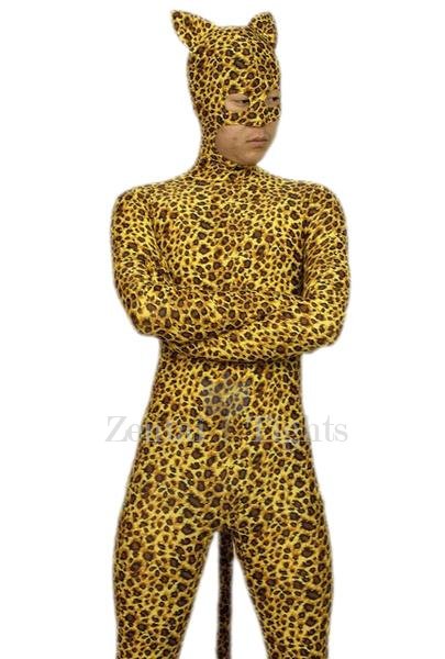 Superior Leopard Pattern Lycra Spandex Full body Zentai Suit Zentai Catsuit