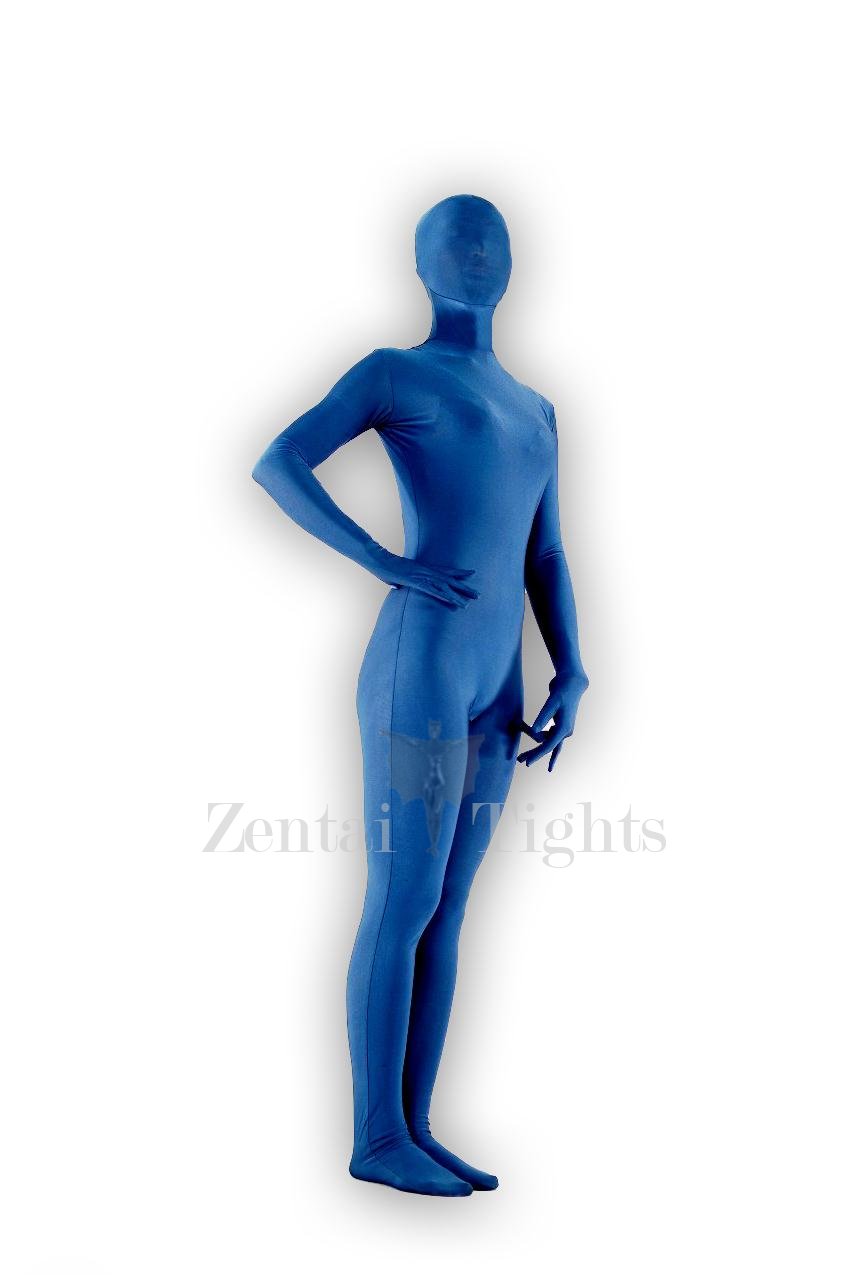 Blue Lycra Silk Full body Zentai Suit Zentai Catsuit Fullbody Tights Tights