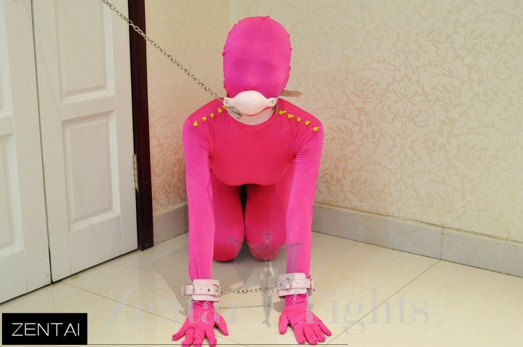 Full Body Full body Zentai Suit Zentai Tights Tights Red Fluorescence Pink Shoulder Hit Color Rivet Full body Zentai Suit Full body Zentai Suit
