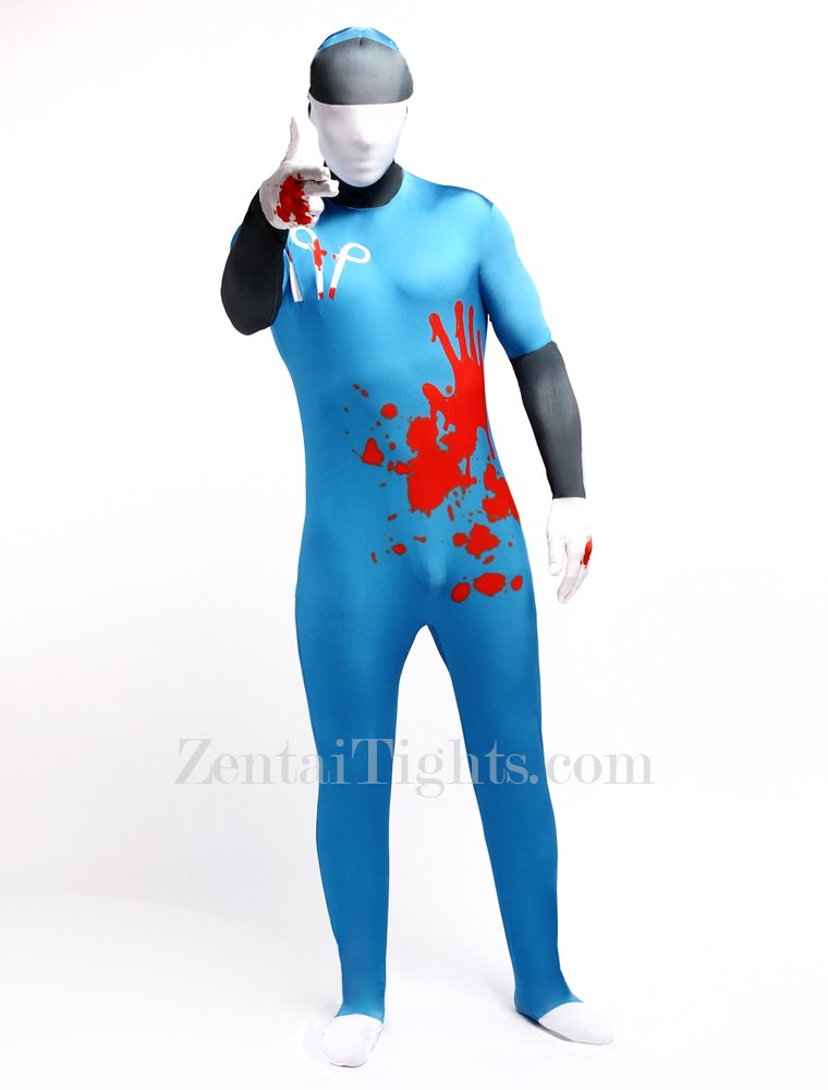 Blue Blood Full Body Halloween Spandex Holiday Unisex Cosplay Zentai Suit