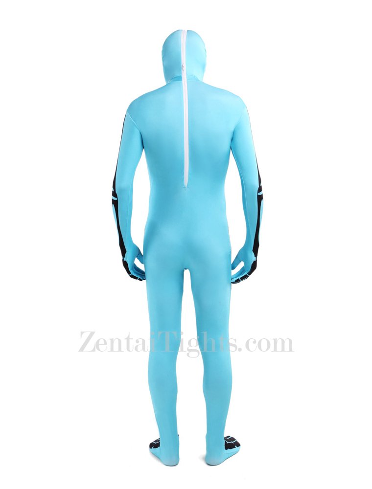 Blue Skull Flag Full Body Halloween Spandex Holiday Unisex Cosplay Zentai Suit