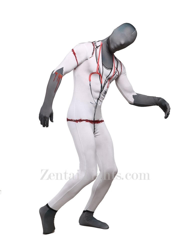 Horrible Doctor Full Body Halloween Spandex Holiday Unisex Cosplay Zentai Suit