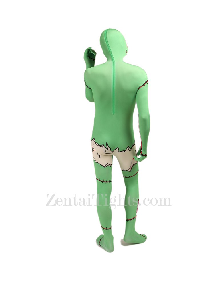 Light Green X-ray Human Anatomy Full Body Halloween Spandex Holiday Unisex Cosplay Zentai Suit