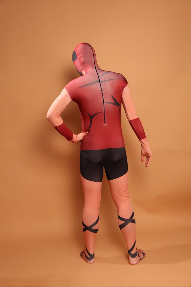 Red Armor Full Body Halloween Spandex Holiday Unisex Cosplay Zentai Suit