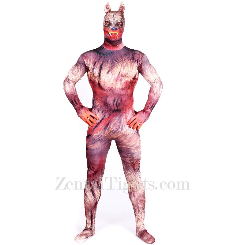 Werewolf Full Body Halloween Spandex Holiday Unisex Cosplay Zentai Suit