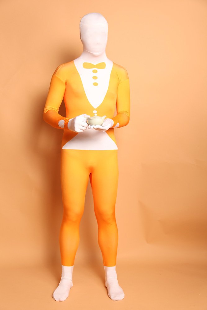 Yellow Bowknot Suit Full Body Halloween Spandex Holiday Unisex Cosplay Zentai Suit